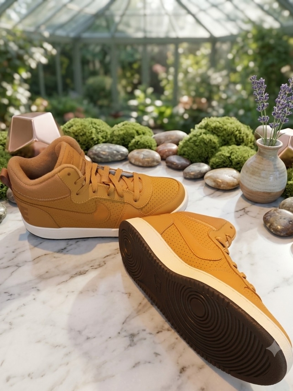 Nike Kids Low-Top Sneakers in Mustard Brown
